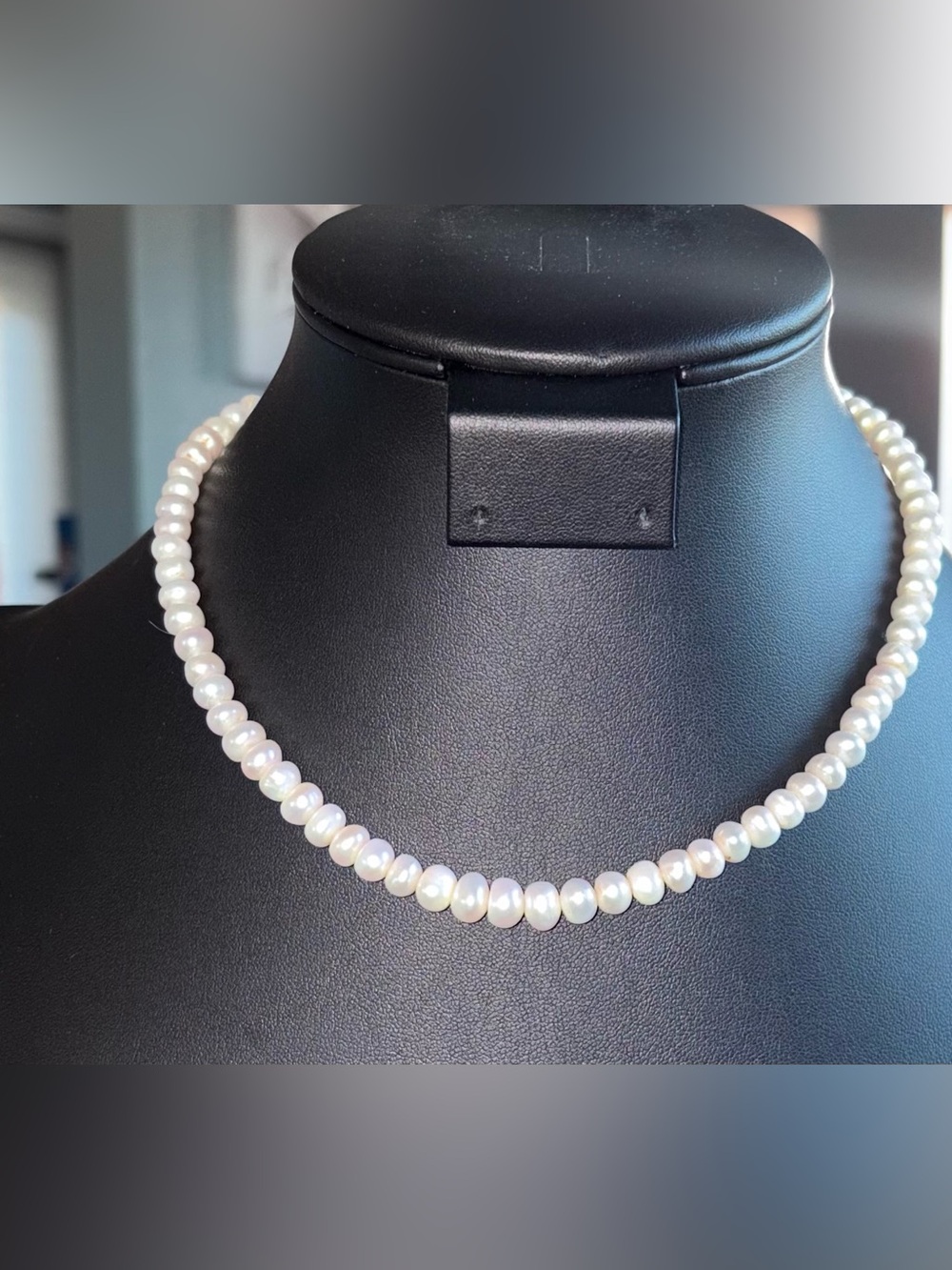 Genuine Freshwater Pearl Necklace Classic White Pearls Elegant Timeless Jewelry